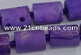 CAG9077 15.5 inches 15*17mm - 15*20mm tube dragon veins agate beads