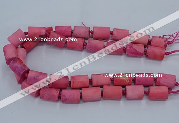 CAG9078 15.5 inches 15*17mm - 15*20mm tube dragon veins agate beads