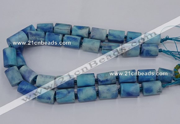 CAG9079 15.5 inches 15*17mm - 15*20mm tube dragon veins agate beads