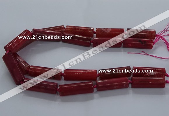 CAG9087 15.5 inches 12*46mm - 13*48mm tube dragon veins agate beads