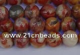 CAG9101 15.5 inches 6mm round red crazy lace agate beads