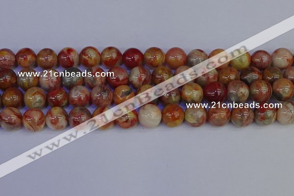 CAG9105 15.5 inches 14mm round red crazy lace agate beads