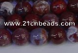 CAG9123 15.5 inches 10mm round red lightning agate beads