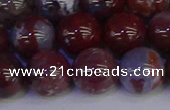 CAG9125 15.5 inches 14mm round red lightning agate beads
