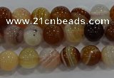 CAG9155 15.5 inches 6mm round line agate beads wholesale