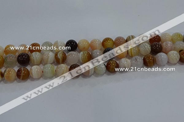 CAG9158 15.5 inches 12mm round line agate beads wholesale