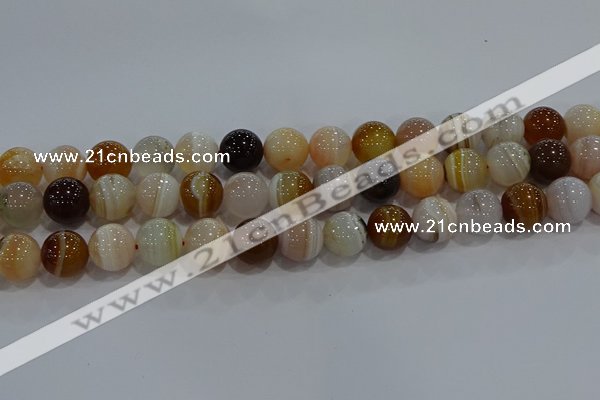 CAG9159 15.5 inches 14mm round line agate beads wholesale