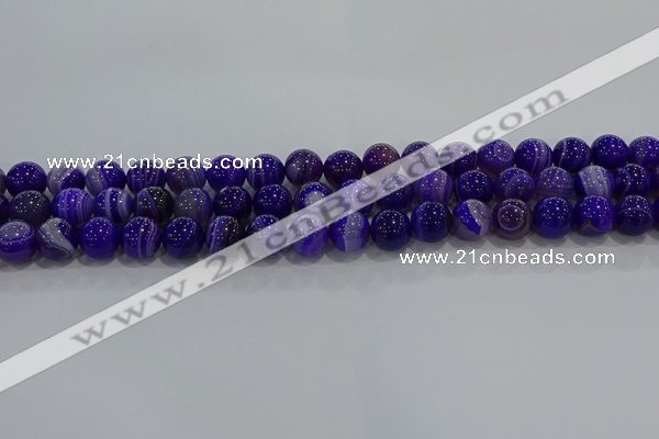 CAG9171 15.5 inches 8mm round line agate beads wholesale