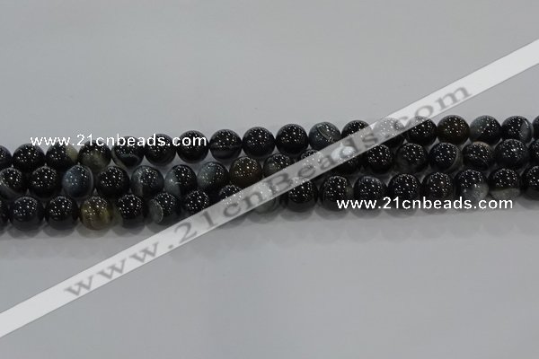 CAG9187 15.5 inches 10mm round line agate beads wholesale