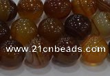 CAG9195 15.5 inches 10mm round line agate gemstone beads