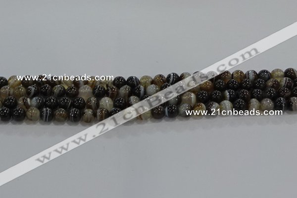 CAG9202 15.5 inches 6mm round line agate gemstone beads