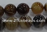 CAG9205 15.5 inches 12mm round line agate gemstone beads