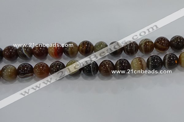 CAG9206 15.5 inches 14mm round line agate gemstone beads