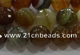 CAG9214 15.5 inches 10mm faceted round line agate gemstone beads