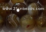 CAG9215 15.5 inches 12mm faceted round line agate gemstone beads