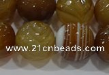 CAG9216 15.5 inches 14mm faceted round line agate gemstone beads