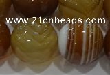 CAG9217 15.5 inches 16mm faceted round line agate gemstone beads