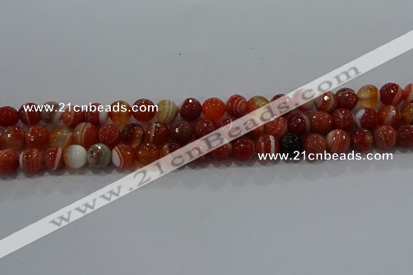 CAG9231 15.5 inches 8mm faceted round line agate beads wholesale