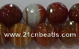 CAG9233 15.5 inches 12mm faceted round line agate beads wholesale