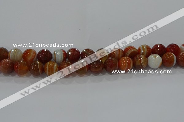 CAG9233 15.5 inches 12mm faceted round line agate beads wholesale