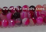 CAG9239 15.5 inches 4mm faceted round line agate beads wholesale