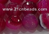 CAG9244 15.5 inches 14mm faceted round line agate beads wholesale