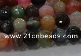 CAG9251 15.5 inches 10mm faceted round line agate beads wholesale