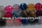 CAG9256 15.5 inches 6mm faceted round line agate beads wholesale