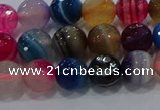 CAG9257 15.5 inches 8mm faceted round line agate beads wholesale