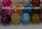 CAG9258 15.5 inches 10mm faceted round line agate beads wholesale