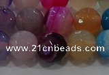 CAG9259 15.5 inches 12mm faceted round line agate beads wholesale