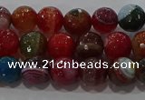 CAG9264 15.5 inches 8mm faceted round line agate beads wholesale