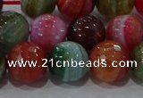 CAG9266 15.5 inches 12mm faceted round line agate beads wholesale