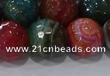 CAG9268 15.5 inches 16mm faceted round line agate beads wholesale