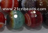 CAG9269 15.5 inches 18mm faceted round line agate beads wholesale