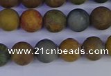 CAG9282 15.5 inches 8mm round matte ocean jasper beads wholesale