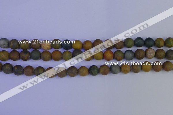 CAG9283 15.5 inches 10mm round matte ocean jasper beads wholesale