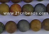 CAG9284 15.5 inches 12mm round matte ocean jasper beads wholesale