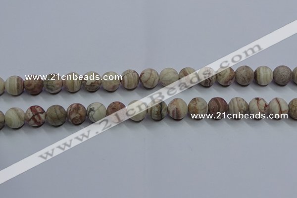 CAG9293 15.5 inches 10mm round matte Mexican crazy lace agate beads