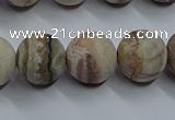 CAG9294 15.5 inches 12mm round matte Mexican crazy lace agate beads