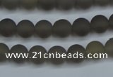 CAG9311 15.5 inches 6mm round matte grey agate beads wholesale