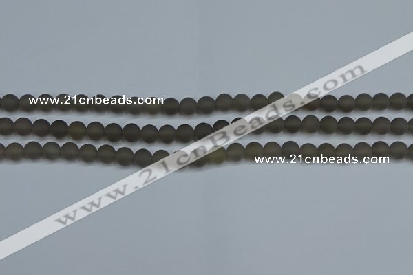 CAG9311 15.5 inches 6mm round matte grey agate beads wholesale