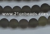 CAG9312 15.5 inches 8mm round matte grey agate beads wholesale