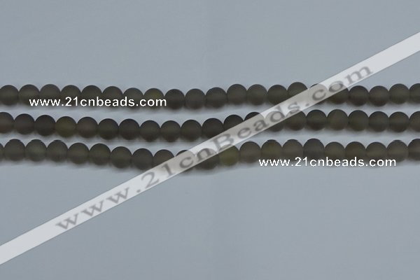 CAG9312 15.5 inches 8mm round matte grey agate beads wholesale