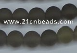 CAG9313 15.5 inches 10mm round matte grey agate beads wholesale