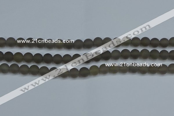 CAG9313 15.5 inches 10mm round matte grey agate beads wholesale