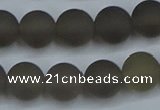 CAG9314 15.5 inches 12mm round matte grey agate beads wholesale