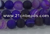 CAG9320 15.5 inches 6mm round matte line agate beads wholesale