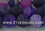 CAG9323 15.5 inches 12mm round matte line agate beads wholesale