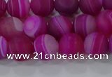 CAG9327 15.5 inches 8mm round matte line agate beads wholesale